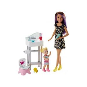 Mattel Barbie Chůva herní set s umyvadlem