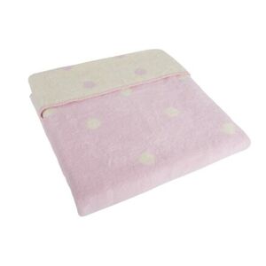 ByBoom Dětská deka 75x100 cm - bavlněný fleece se vzorem, Růžová/Ecru
