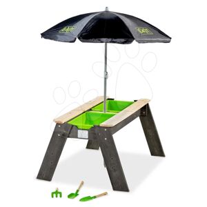 Pískoviště cedrové stůl na vodu a písek Aksent sand&water table Deluxe Exit Toys velké s krytem slunečníkem a zahradním nářadím