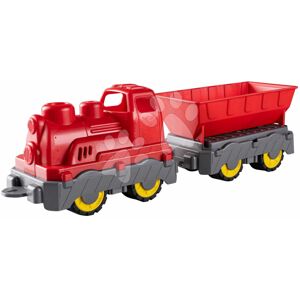Nákladný vlak Mini Train With Wagon Power Worker BIG s vyklápěcím vozem délka 45 cm červený od 24 měsíců