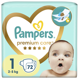 Pampers Premium Care Value Pack Dětské jednorázové pleny vel. 1 (72 ks)