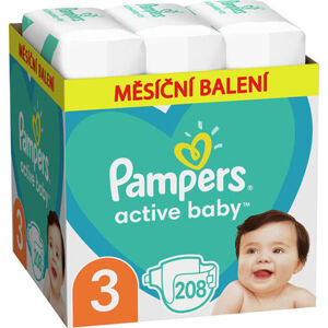 Pampers Active Baby Měsíční balení dětských plenek vel. 3 (208 ks)