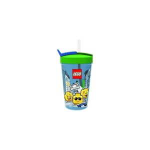SMARTLIFE LEGO ICONIC Boy láhev s brčkem - modrá/zelená