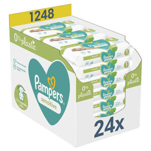 Pampers Sensitive Plastic Free Dětské vlhčené ubrousky (24× 52 ks)