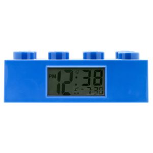 SMARTLIFE LEGO Brick - hodiny s budíkem, modré