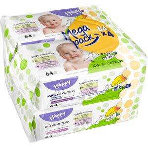 Bella Happy Baby Megapack čisticích ubrousků Hedvábí a bavlna (4× 64 ks)