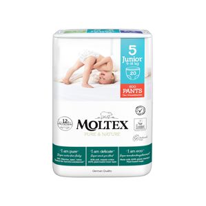 Moltex Pure & Nature Junior 9–14 kg (20 ks), eko plenkové kalhotky