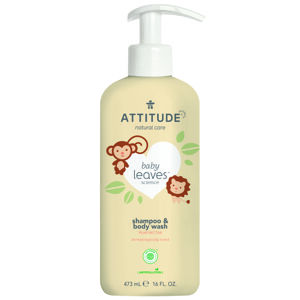 Attitude Baby Leaves Dětské tělové mýdlo a šampon s vůní hruškové šťávy 2v1 (473 ml)