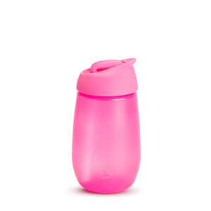 Munchkin Simple Clean lahvička s brčkem růžová, 12 m+ (296 ml)