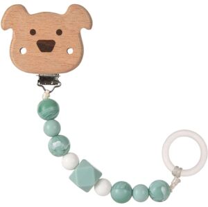 Lassig Soother Holder Wood/Silicone Little Chums-dog
