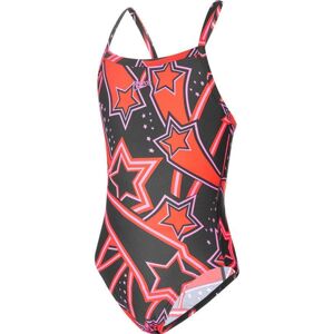 Speedo Allover X-Back Swimsuit - retrostars black/scarlet 152