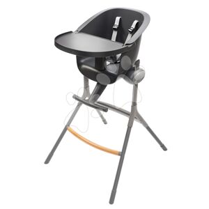 Jídelní židle ze dřeva Up & Down High Chair Beaba polohovatelná do 6 výšek šedá od 6–36 měsíců