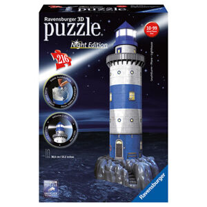 Ravensburger 3D puzzle Maják v příboji (Noční edice) 216 dílků