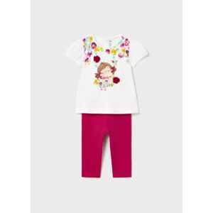 Mayoral 2 dílná sada kojenecké dívčí tričko s krátkým rukávem a legíny 1777 - 015 Velikost: 98 Bavlna