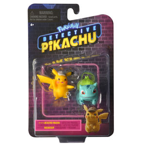 WCT Pokémon figurky detektiv Pikachu - Detective Pikachu, Bulbasaur + DÁREK ZDARMA 