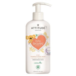 ATTITUDE Dětské tělové mýdlo a šampon (2 v 1) Baby leaves s vůní hruškové šťávy 473 ml