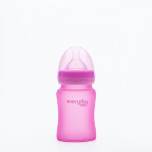 Everyday Baby láhev sklo s teplotním senzorem 150 ml Pink