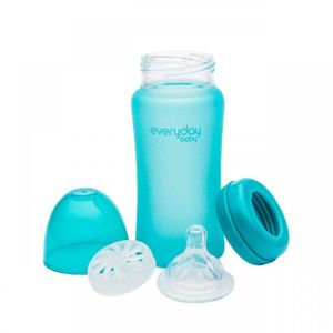 Everyday Baby láhev sklo s teplotním senzorem 240 ml Turquoise
