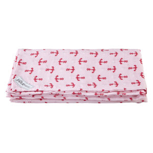 Little Angel osuška deka plenkovina 135 x 135 růžová/červená kotva