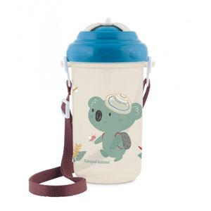CANPOL BABIES Cestovní sportovní láhev se slámkou a víčkem Koala modrá 400ml