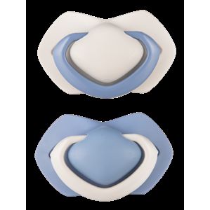 Canpol babies A - Set symetrických silikonových dudlíků 0-6m PURE COLOR modrý