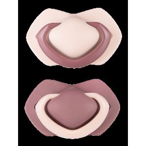 Canpol babies B - Set symetrických silikonových dudlíků 6-18m PURE COLOR růžový