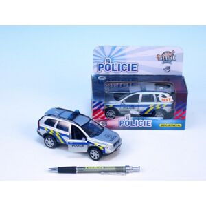 MIK 65427 Policejní auto Volvo XC-90 kov 14cm zpětný chod na baterie se světlem/zvukem v krabičce -