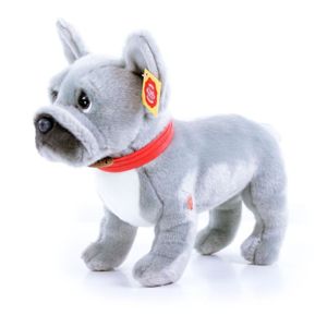 Rappa Plyšový pes francouzský buldoček šedý stojící, se zvukem, 30 cm