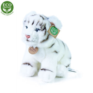 Plyšový tygr bílý sedící 25 cm ECO-FRIENDLY