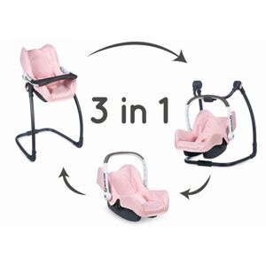 SMOBY 3v1 Autosedačka a židlička MC&Q pro panenky světle růžová