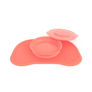 Twistshake Protiskluzová Podložka Click Mat + talíř 6+m Pastelově broskvová
