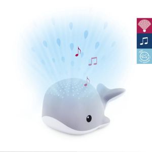 ZAZU - Velryba WALLY šedá - noční projektor s melodiemi