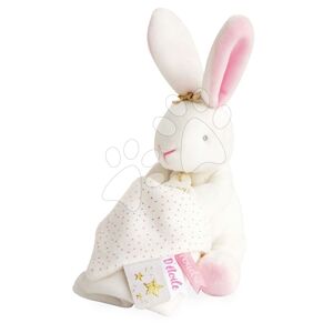 Plyšový zajačik na maznanie Bunny Star Perlidoudou Doudou et Compagnie biely 10 cm v darčekovom balení od 0 mes DC3513