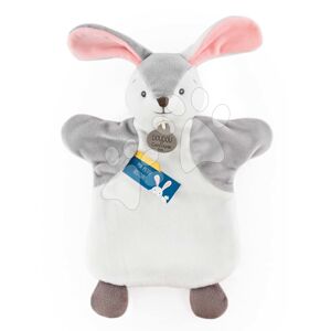 Plyšový zajačik na bábkové divadlo Bunny Doudou et Compagnie sivo-biely 25 cm od 0 mes DC4008