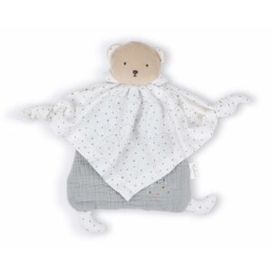 Textilní medvěd šedý Organic Cotton Doudou Bear Grey Kaloo na mazlení do postýlky 20 cm v dárkovém balení od 0 měsíců
