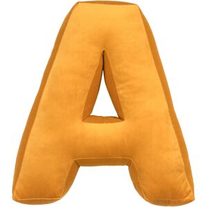 Sametový polštář Betty’s Home ve tvaru písmene A - Yellow