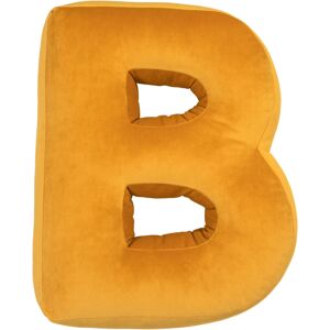 Sametový polštář Betty’s Home ve tvaru písmene B - Yellow