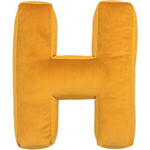 Sametový polštář Betty’s Home ve tvaru písmene H - Yellow