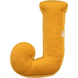 Sametový polštář Betty’s Home ve tvaru písmene J - Yellow