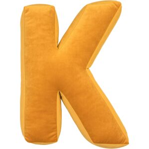 Sametový polštář Betty’s Home ve tvaru písmene K - Yellow