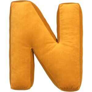 Sametový polštář Betty’s Home ve tvaru písmene N - Yellow