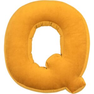 Sametový polštář Betty’s Home ve tvaru písmene Q - Yellow