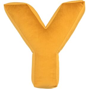 Sametový polštář Betty’s Home ve tvaru písmene Y - Yellow