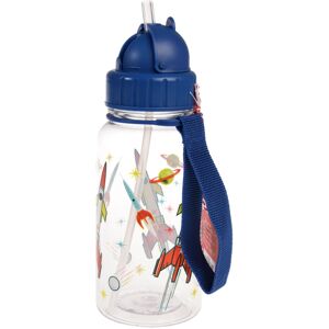 Rex London Children's water bottle with straw 500 ml - Space Age clear
