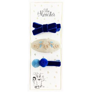 Ella & Monster - hair clip sweet velvet set blue