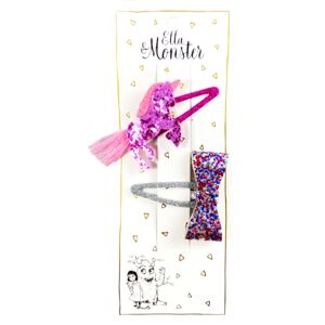 Ella & Monster - pink glitter horse set
